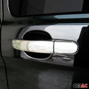 Ford Transit Door Handle Cover - Omac - 5 Door with Lock Cover S.Steel - Gloss Silver - 2014